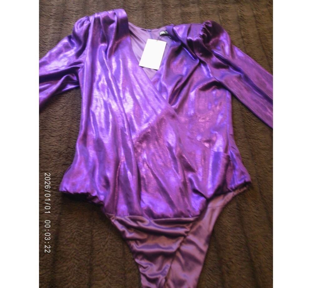 Zara Purpe Body suit one pice Women's Side L New With tag